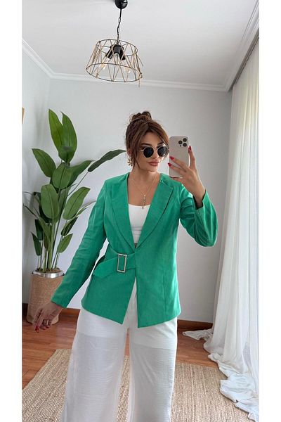 Daves Luxury Quality Linen Jacket with Lacing Details