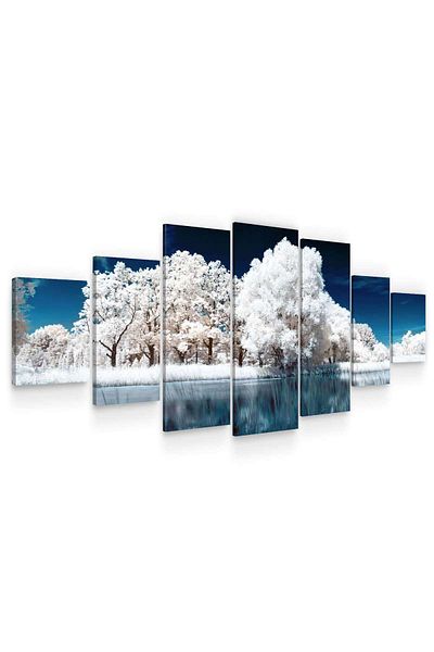 startonight Set Tablou DualView Startonight Padurea inghetata, 7 piese, 100 x 240 cm