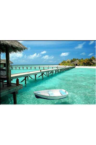 startonight Tablou DualView Startonight Barca pe ape limpezi, 80 x 120 cm