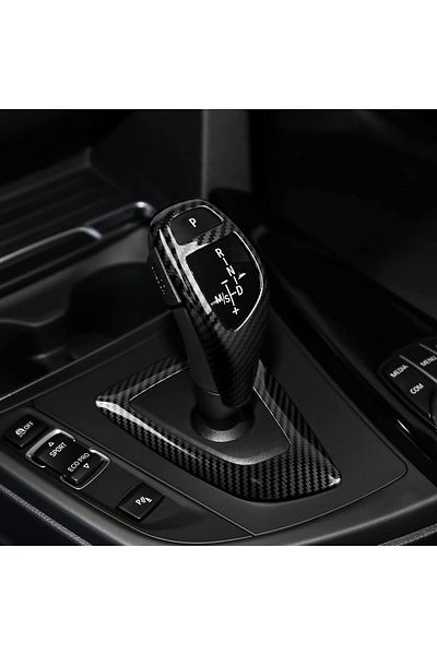 LUXE AKSESUAR Bmw (3-5 Series)F30 F10 F21 F22 F18 F31 F20 Carbon (Set of 2) Fiber Gear Shift Knob Cover Protection