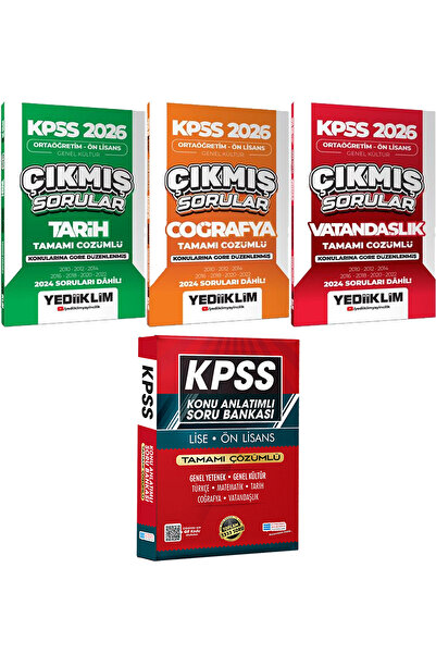 Yediiklim Yayınları Ortaöğretim-Önlisans Tarih Coğrafya Vatandaşlık Konuların...