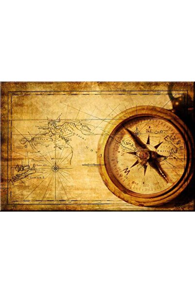 startonight Tablou DualView Startonight Harta veche cu compas, 80 x 120 cm