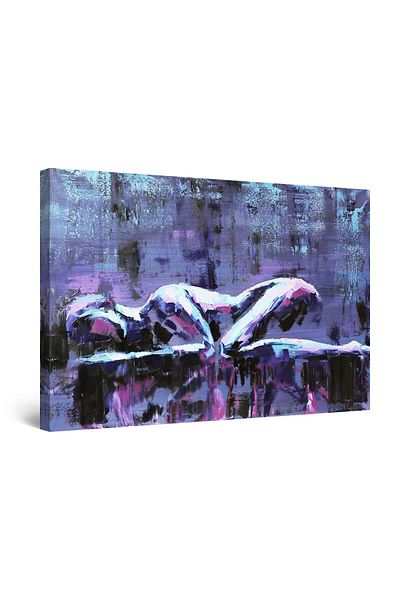 startonight Tablou DualView Startonight Silueta Feminina in Violet, 120 cm x 80 cm