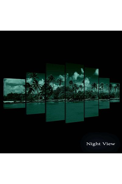 startonight Set Tablou DualView Startonight Plaja insorita, 7 piese, 100 x 240 cm