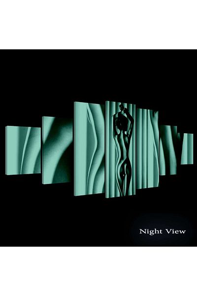 startonight Set Tablou DualView Startonight Curbe Feminine, 7 piese, 100 x 240 cm