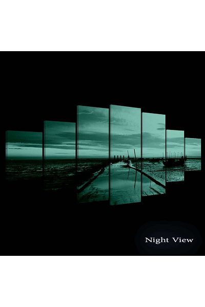 startonight Set Tablou DualView Startonight Faleza violet, 7 piese, 100 x 240 cm