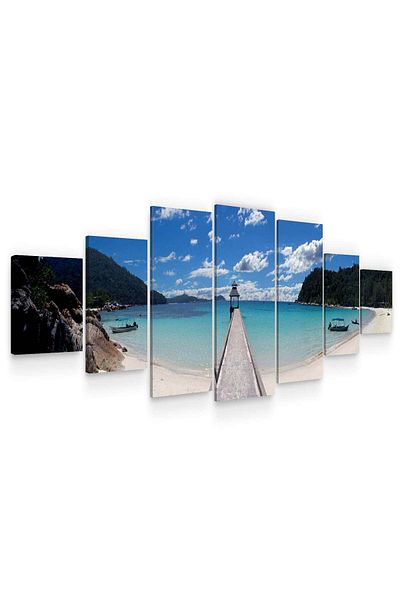 startonight Set Tablou DualView Startonight Vara pe plaja, 7 piese, 100 x 240 cm