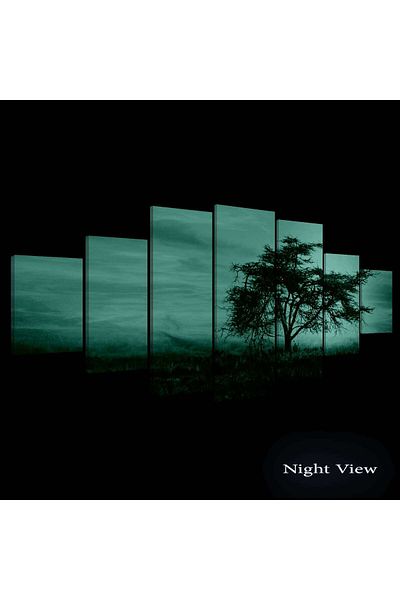 startonight Set Tablou DualView Startonight Apus Aramiu peste Camp, 7 piese, 100 x 240 cm