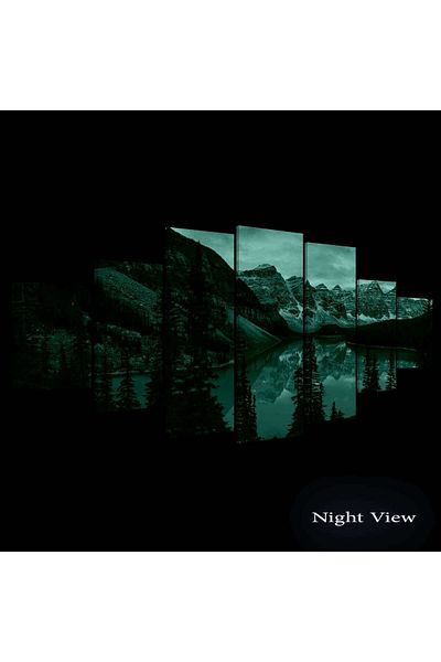 startonight Set Tablou DualView Startonight Peisaj albastru de munte, 7 piese, 100 x 240 cm