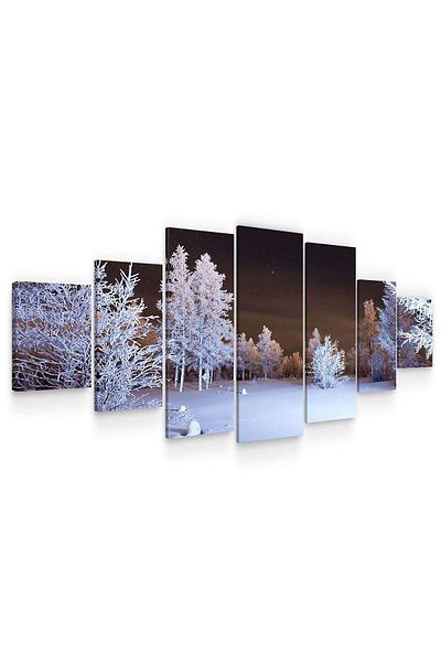 startonight Set Tablou DualView Startonight Noapte de iarna, 7 piese, 100 x 240 cm