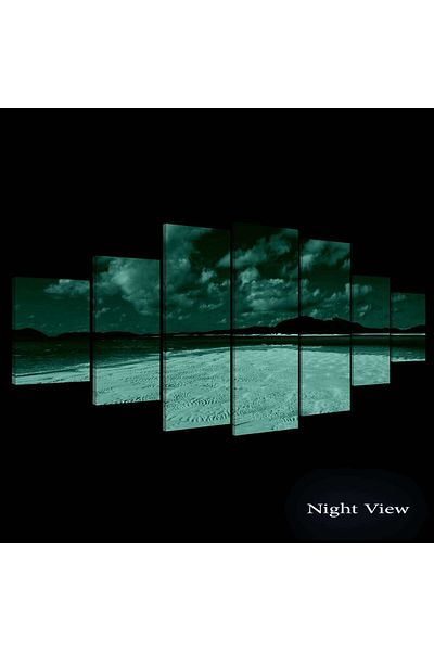 startonight Set Tablou DualView Startonight Plaja sub Cerul Senin, 7 piese, 100 x 240 cm