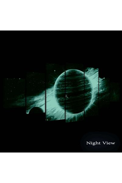 startonight Set Tablou DualView Startonight Planeta violet, 7 piese, 100 x 240 cm