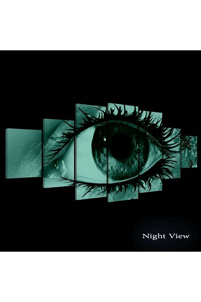 startonight Set Tablou DualView Startonight Ochi multicolor, 7 piese, 100 x 240 cm