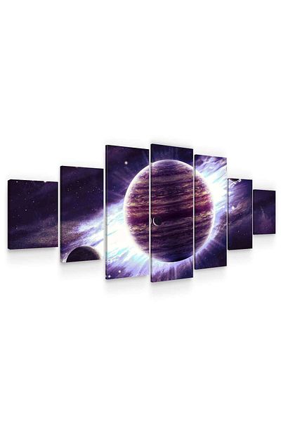 startonight Set Tablou DualView Startonight Planeta violet, 7 piese, 100 x 240 cm