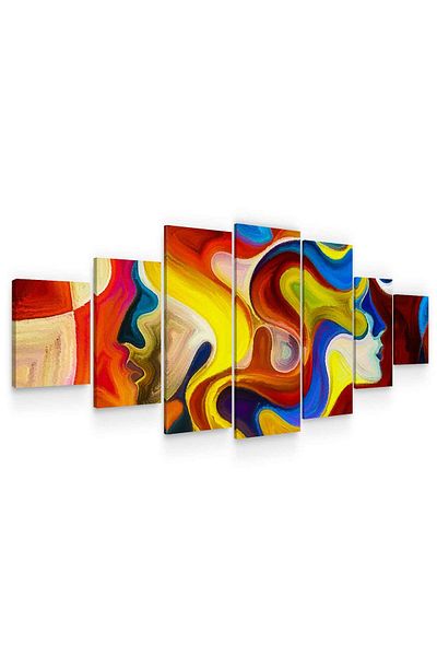 startonight Set Tablou DualView Startonight Profil Feminin, 7 piese, 100 x 240 cm