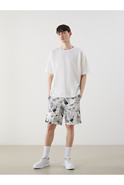 LC Waikiki Ανδρικό σορτς Ecru Standard Fit με τύπωμα