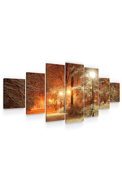 startonight Set Tablou DualView Startonight Seara de Iarna, 7 piese, 100 x 240 cm