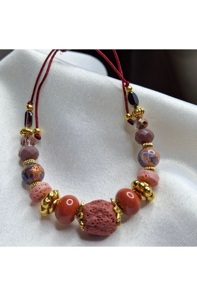 azra takı tasarım El yapımı,otantik kısa kadın kolye ve bileklik takım