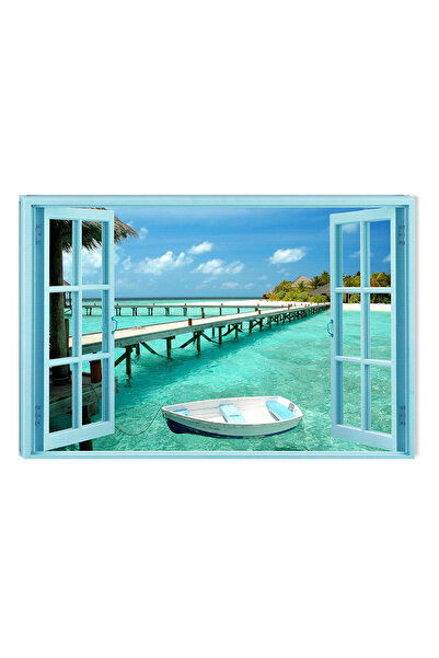 startonight Tablou DualView Startonight Fereastra spre paradisul acvatic, 80 x 120 cm