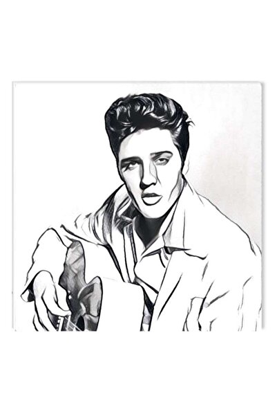 startonight Tablou Alb-Negru Abstract Startonight, Elvis, 80 x 80 cm