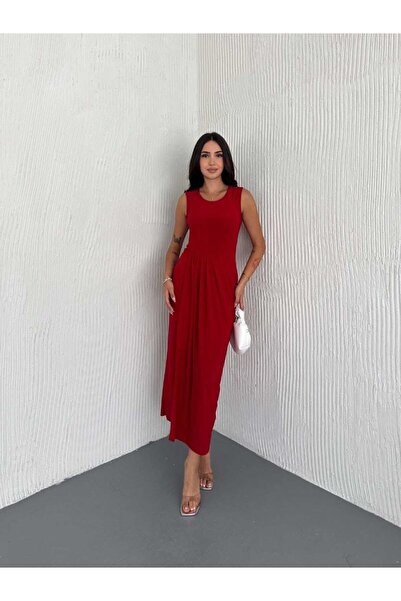 Ergün Sandy Stretch Fabric Long Dress