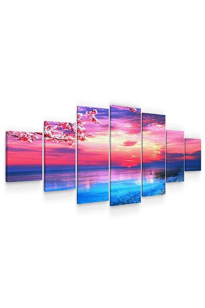 startonight Set Tablou DualView Startonight Apus pe plaja, 7 piese, 100 x 240 cm
