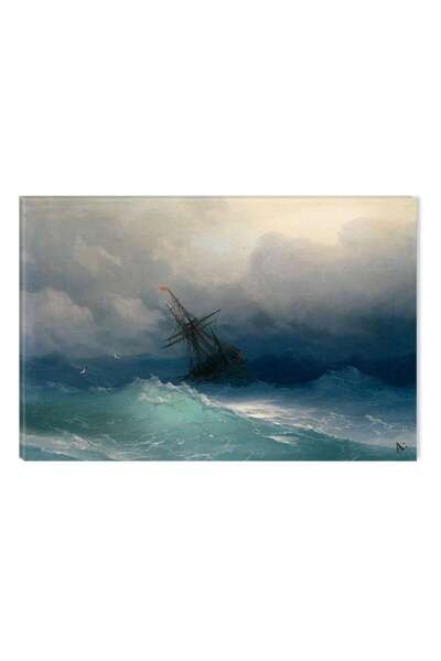 startonight Tablou DualView Startonight Aivazovschy Ship On Stormy Seas, 80 x 120 cm