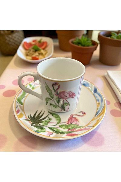 Noah Exclusive Porcelain Cup Set - 2 Persons - Pelican Pattern