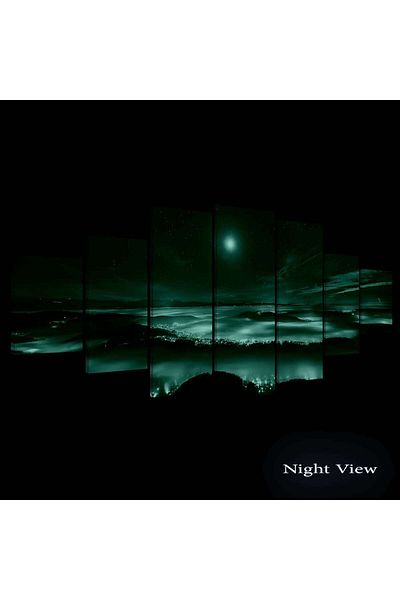 startonight Set Tablou DualView Startonight Luna peste Los Angeles, 7 piese, 100 x 240 cm