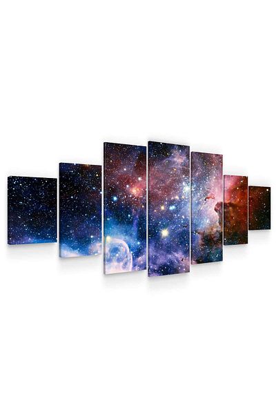 startonight Set Tablou DualView Startonight Spatiu cosmic, 7 piese, 100 x 240 cm