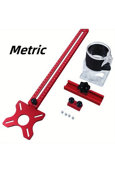 Choice Metric Set B MM/Inch Multifunctional Cabinet Hardware Jig and Router Guide, 4 in 1 Router Milling Gr