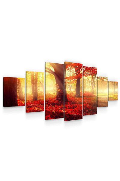 startonight Set Tablou DualView Startonight Padurea rosie, 7 piese, 100 x 240 cm