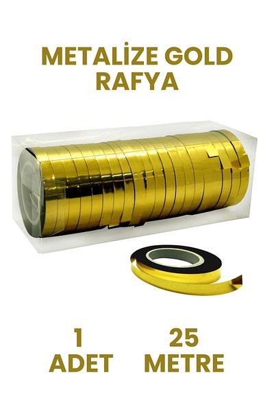 Mielibon Metallized Gold Raffia – 25 Meters |   Gold Balloon Tie Ribbon, Gift & Party Decoration