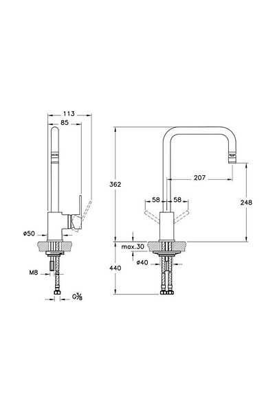 Artema Single Kitchen Sink Faucet A42388