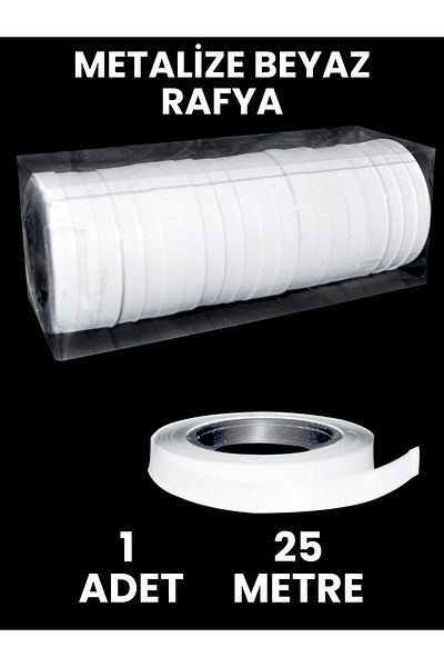 Mielibon Metallized White Raffia – 25 Meters |   Balloon String, Package Decoration, Decorative Ribbon