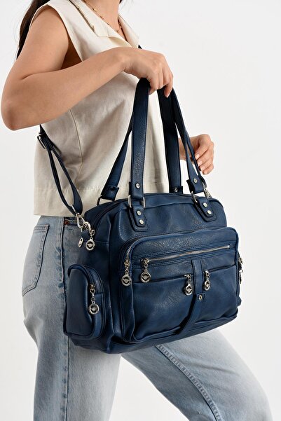 H&D COLLECTİON Багатосекційна практична м'яка шкіряна велика сумка для рук і плеча 543