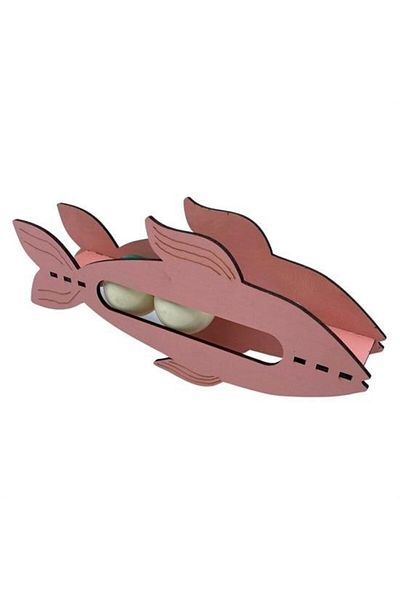 ForWhat Wooden Cute Fish Cat Training Toy with 2 Balls for Office Home Pet
