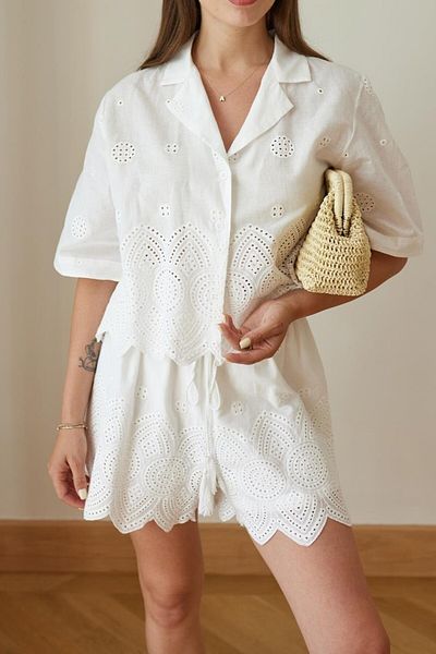 Suzi Fisto Detail Shorts Shirt Set M38374