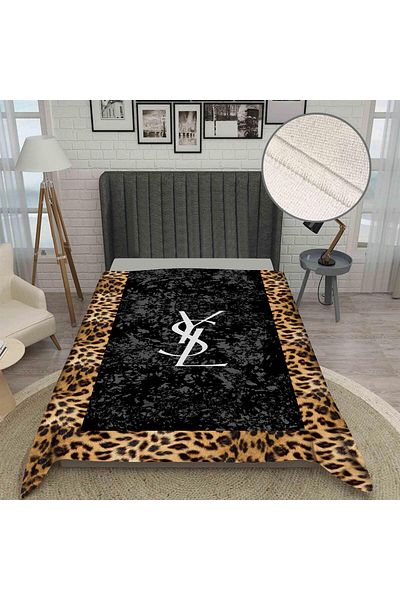 Doruklar Home Collection Single Pique Leopard Patterned Digital Printing Summer Cotton Towel 160X220 Pique Luxp01