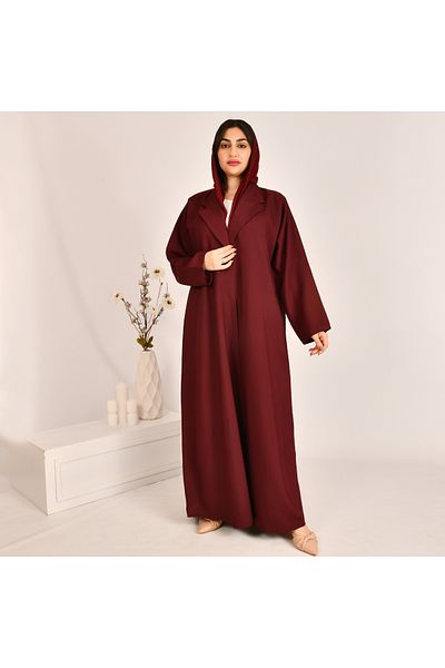 Beyond Burgundy half-cloche blazer abaya