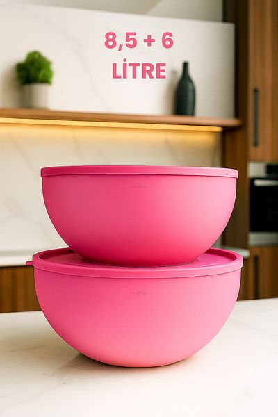 Melkan Home Soft Cover Storage Container, Dough Basin, Flour Storage Container, Large Size Storage Container Set, 8.5L + 6L