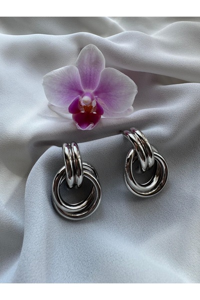 RİSE Silver Hoop Detail Earrings