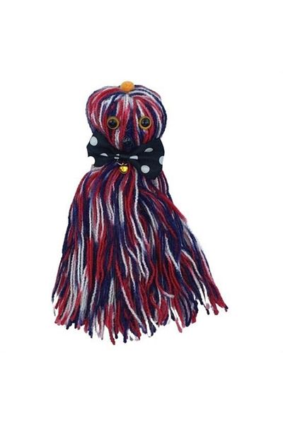ForWhat Colorful Tassel Cat Toy with Octopus Shape Bell Drawstring for Office Home Pet