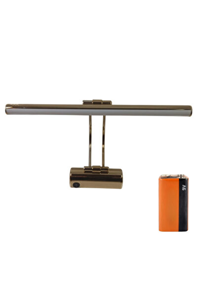 LEBIS Pilli Gold Kasa Günışığı Ayna Üstü Flüt Aplik Tablo Aydınlatma