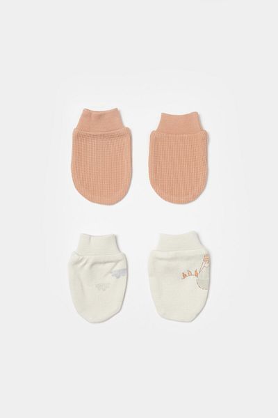MBB ETİCARET Bibaby Biorganic Teach Me 2-Piece Baby Gloves 72240 Red