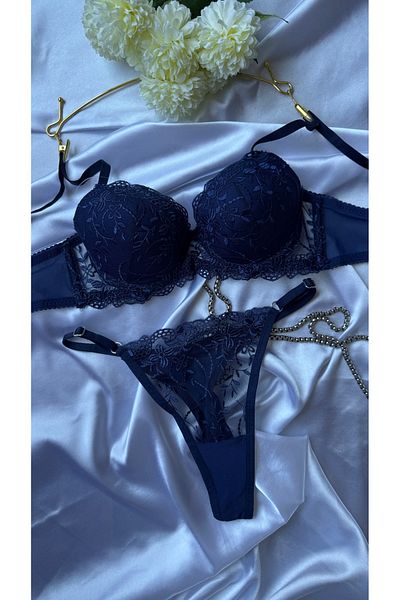 DUALANCE Set sutien cu sârmă cu model de flori susținute