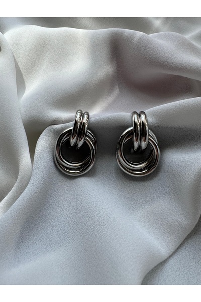 RİSE Silver Hoop Detail Earrings