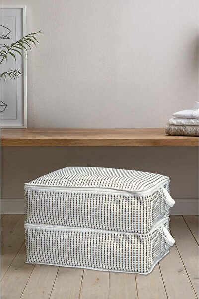 Textia Home Underbed Storage – Set of 2 – Multi-Purpose Organizer with Drop Pattern – 22×62×46 cm