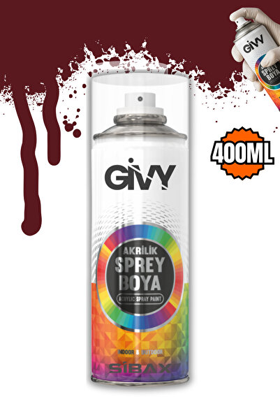 GİVY Akrilik Sprey Boya Bordo RAL 3005 400 ml