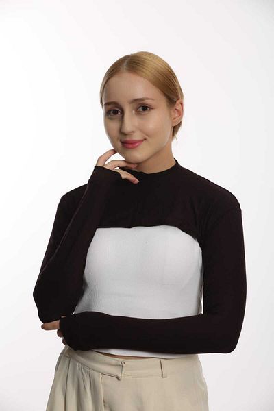 Modamelita Hijab Neck Collar μανίκι μπολερό crop γιακάς
